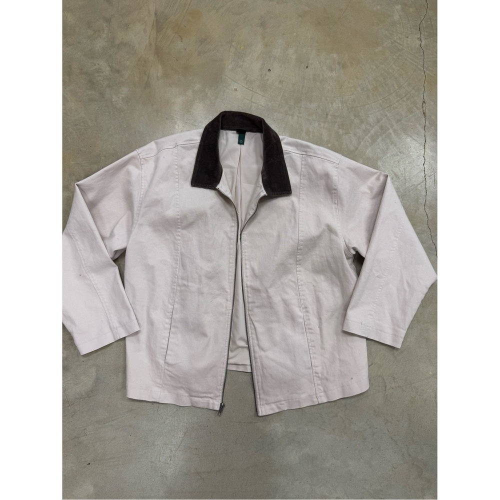 Wild Fable Womens XXL Pink Canvas Utility Jacket Corduroy Collar Y2K Workwear